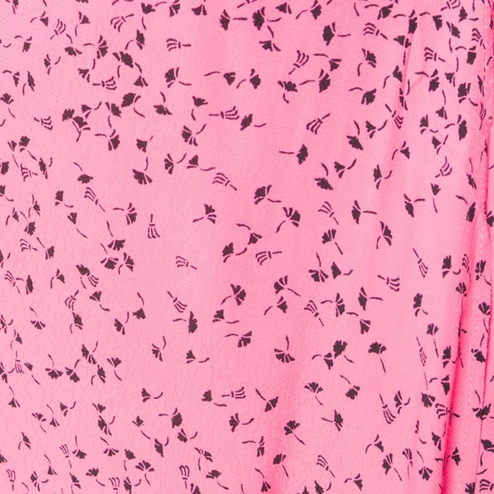 GANNI Pink Floral Crepe Wrap Maxi Dress - Picture 10 of 11